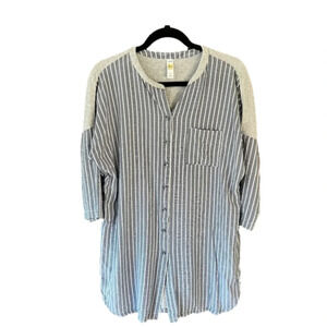 Lole Women's Oversized Long Sleeve Button Down Stripped Shirt Size XS